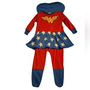DC Comics 80s Vintage Infant Wonder Woman Pajama Costume Cape‎